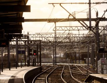 Platforms and track at Leeds station