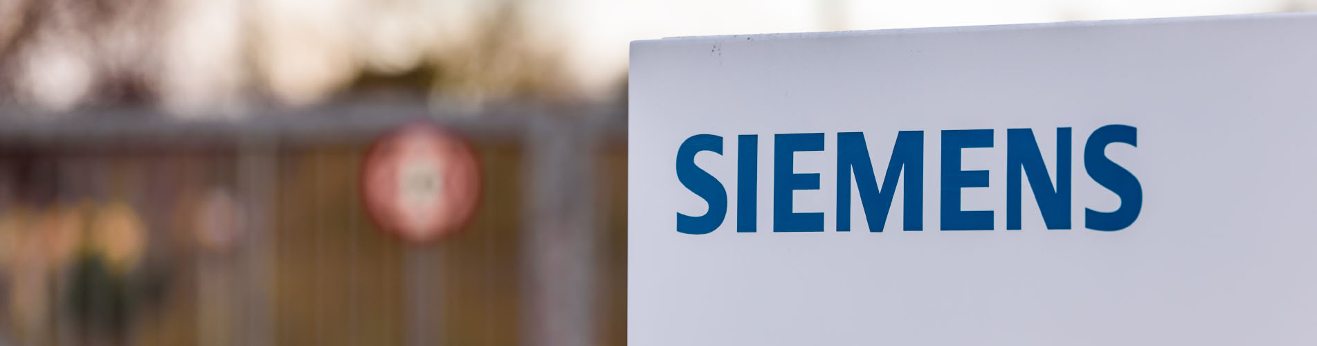 Siemens logo sign post