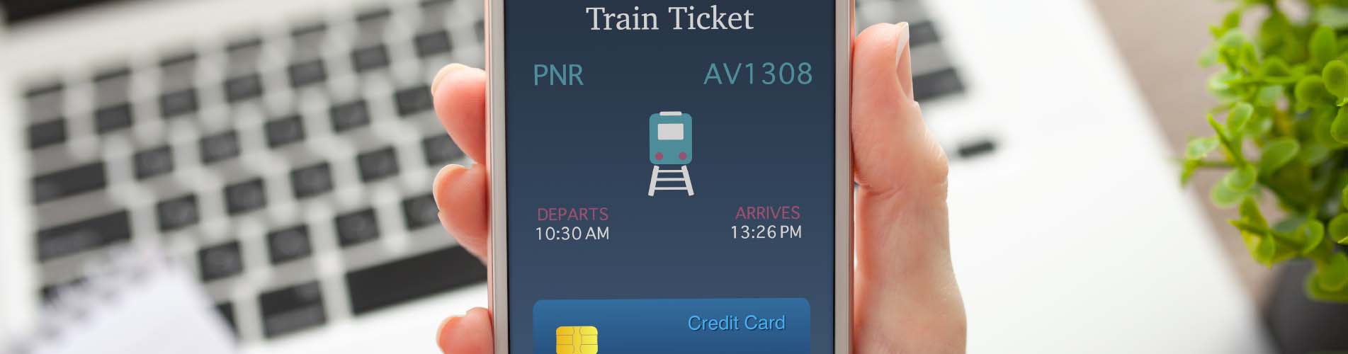 Purchase of a train ticket via an online app