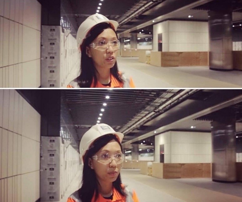 Cherry Lam, Civil Engineer, in personal protective equipment