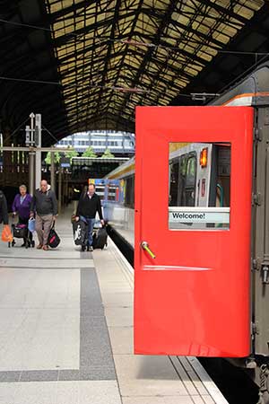 Slam door train at Liverpool Train station