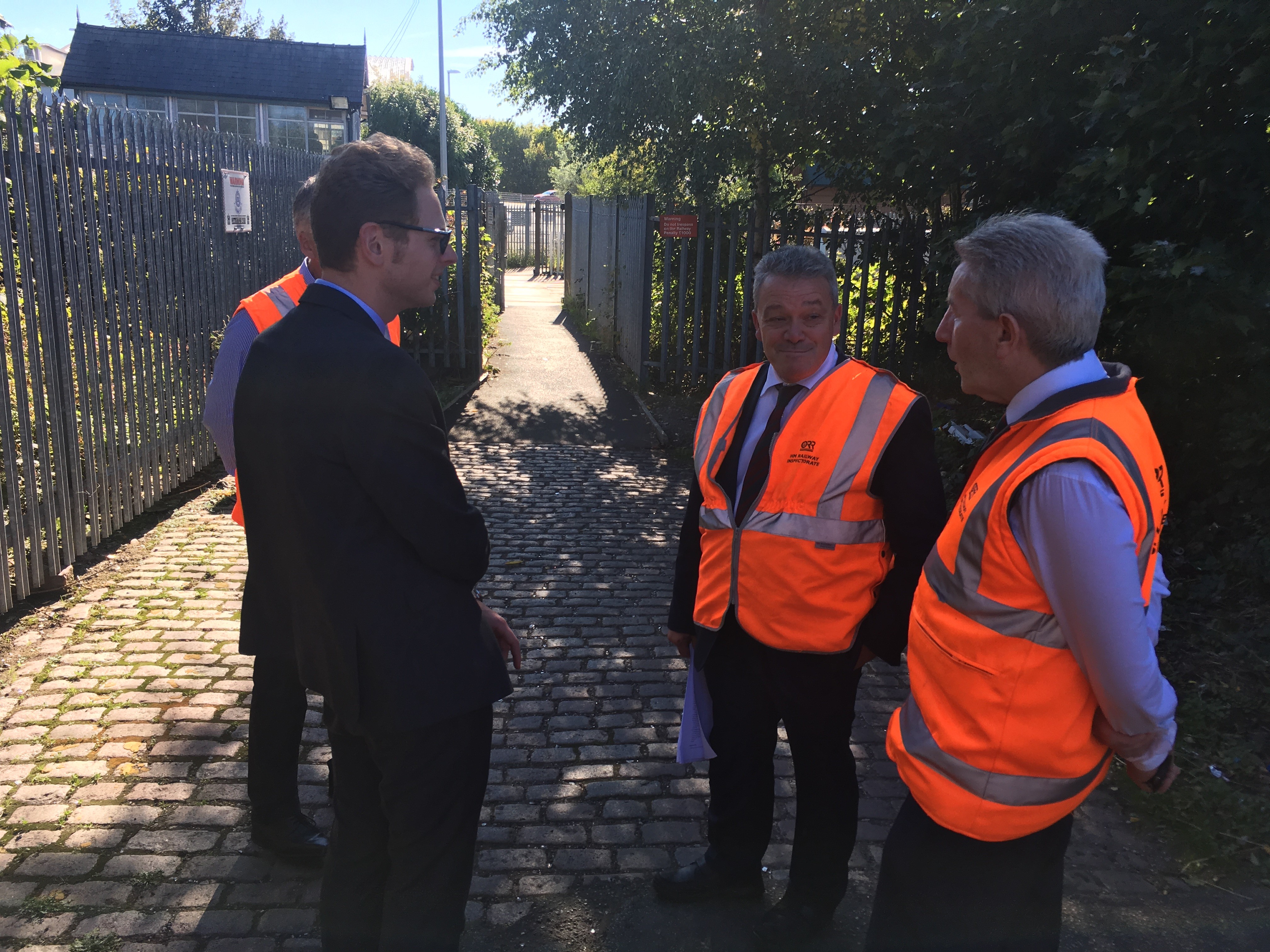 Ian Prosser CBE visits level crossing with Jack Brereton MP