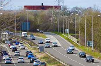 Dual carriageway by Angel of the North