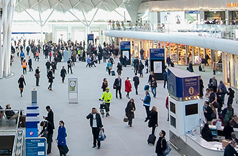 Wide view of Kings Cross station