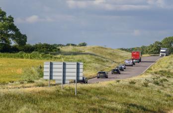 View of the A45 road with countryside around it