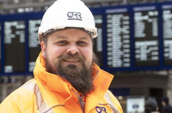 Railway inspector pictured at Glasgow Central station