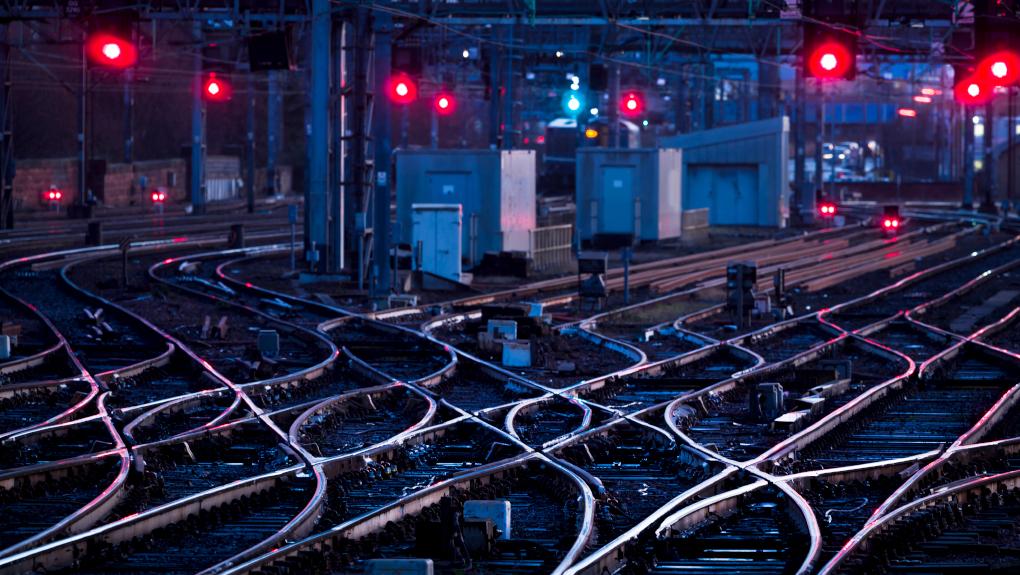 Tracks at night