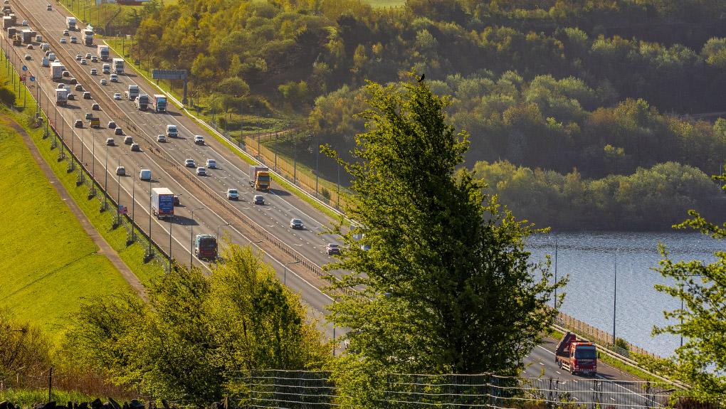 M62 near Scammonden reservoir