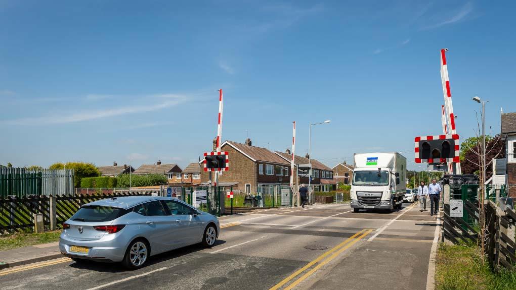 Vehicles at a level crossing