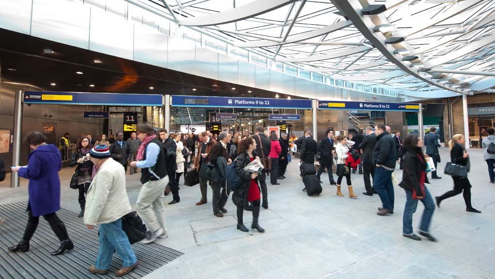 Passengers at King's Cross station in London