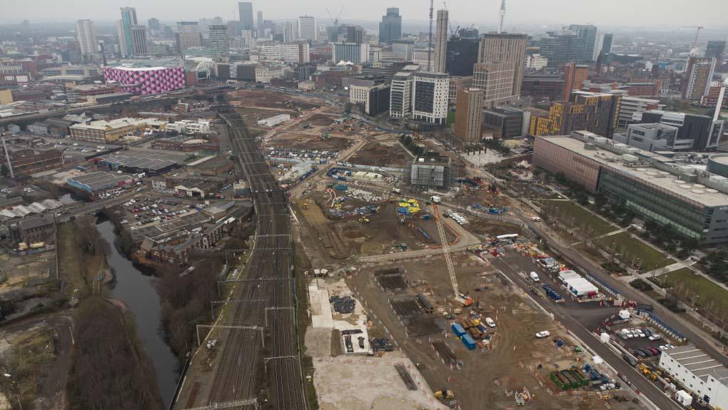 HS2 high speed train development construction site in Birmingham