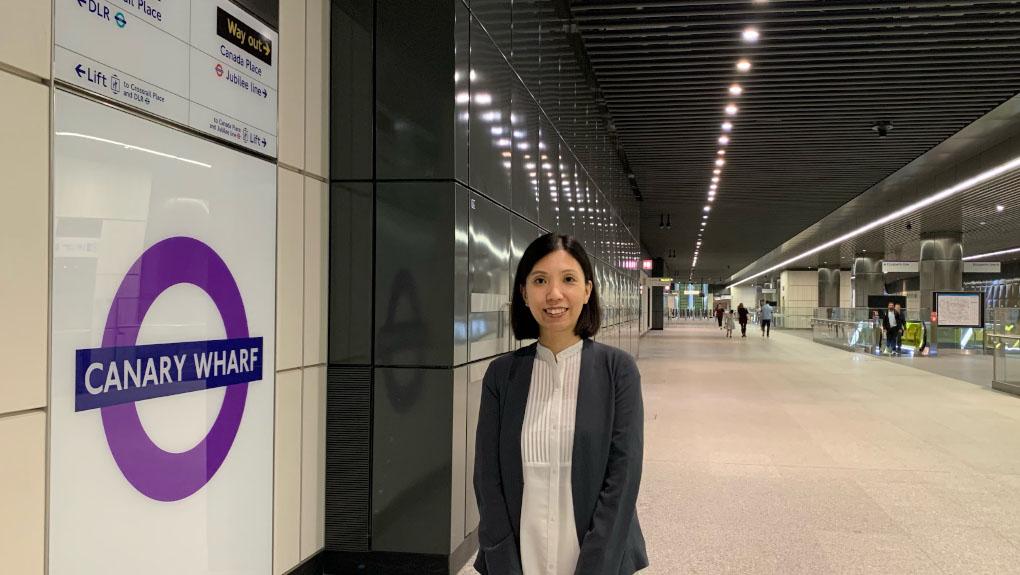 Cherry Lam, Civil Engineer, Railway Planning & Performance, at Canary Wharf station