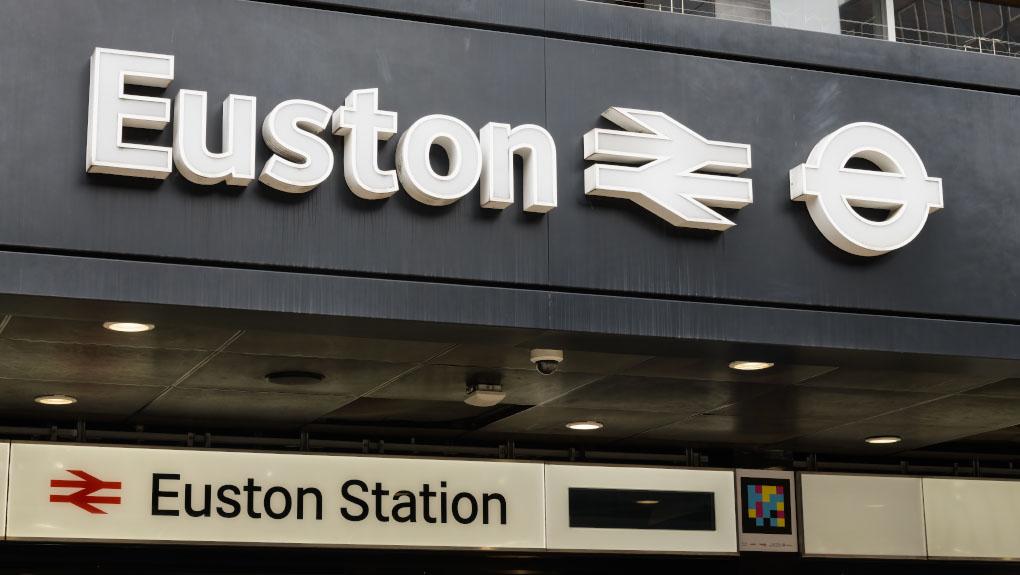 London Euston Station sign