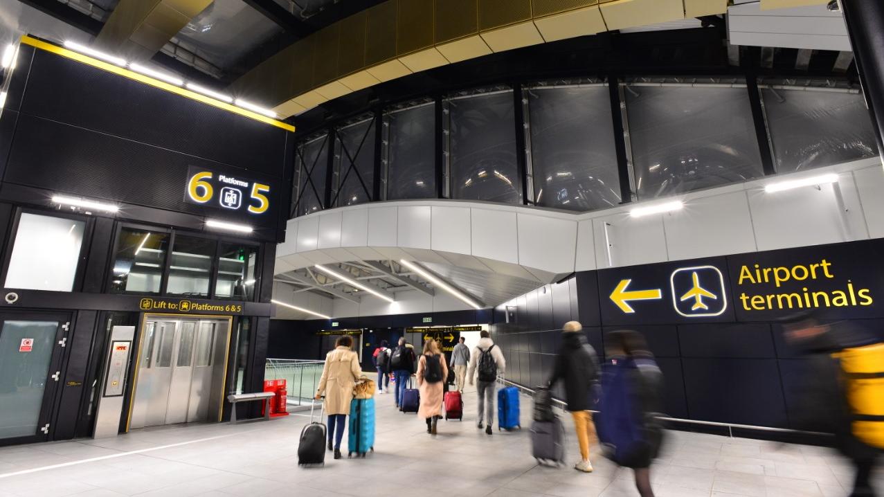 New Gatwick Airport station concourse.