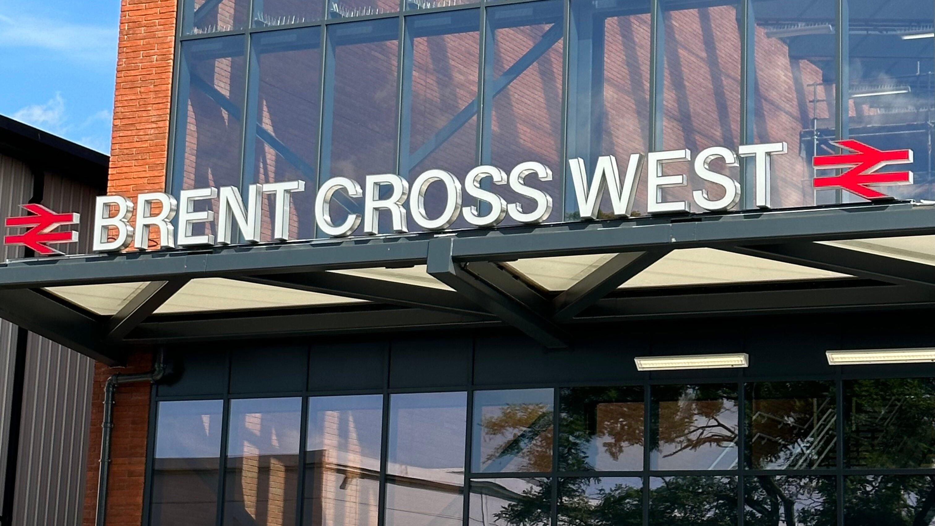 Western entrance signage of Brent Cross West