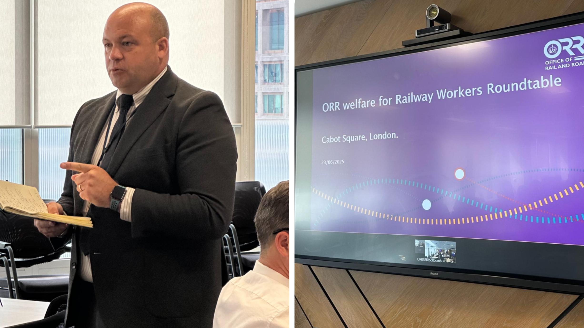 Richard Hines, HM chief inspector of railways, speaking at ORR's welfare roundtable.