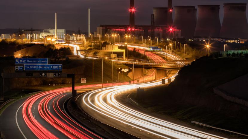 long exposure at night of dual carriageway