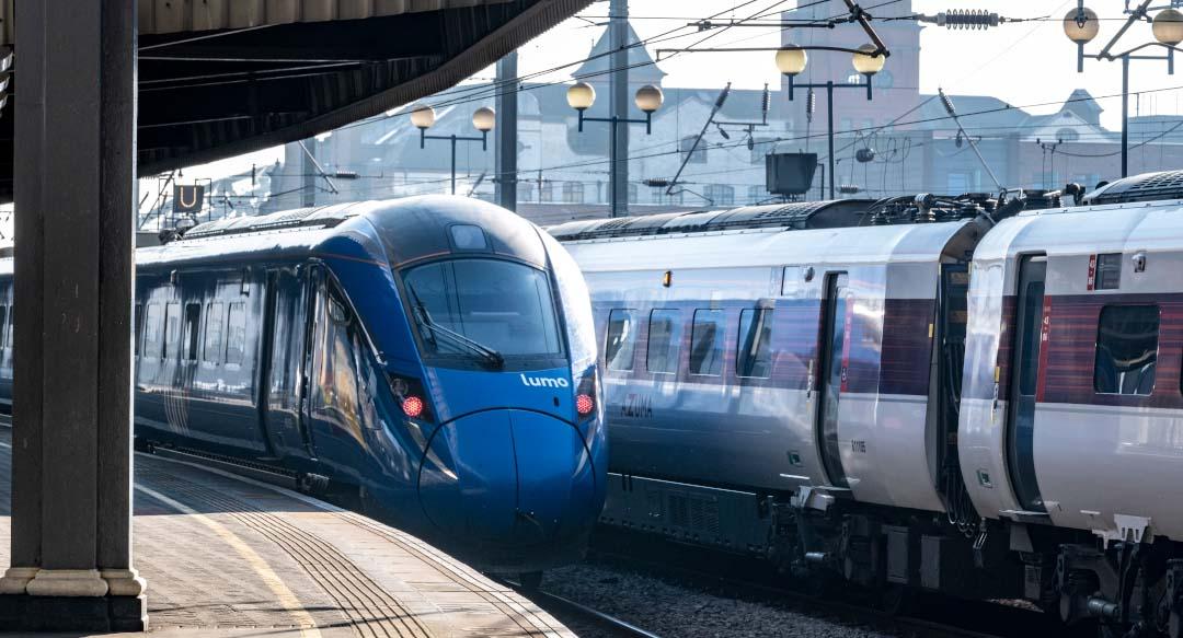 Lumo train at Newcastle station