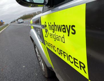 An image of a Highways England traffic officer's car