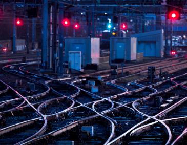 Tracks at night