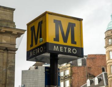 Tyne Wear Metro sign post
