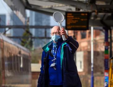 Member of staff at Manchester Piccadilly railway station