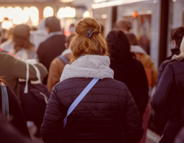 Rail passengers on platform 