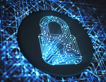 Padlock and cyber data image