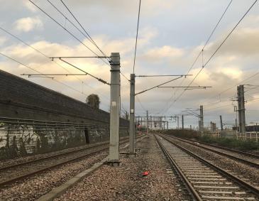 Photograph of track outside Paddington Station, near Kensal Green, London