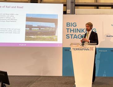 Harry Garnham presents at Highways UK