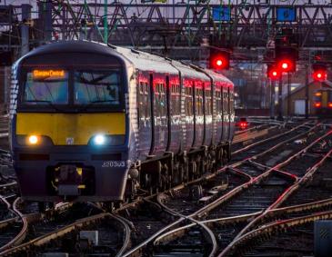 Train at Glasgow Central station 