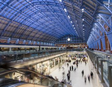 Busy station, low shutter speed