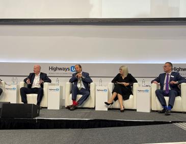 Feras Alshaker and other speakers on a panel at Highways UK 