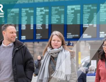 Passengers in the concourse of Glasgow Central railway station