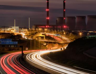 long exposure at night of dual carriageway
