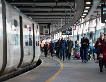 Passengers on platform