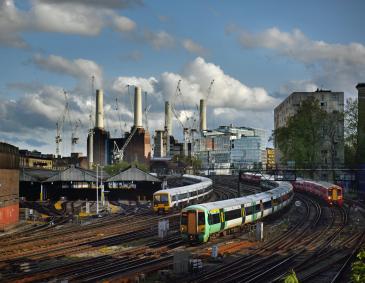Trains coming into Victoria station