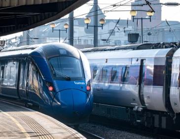 Lumo train at Newcastle station